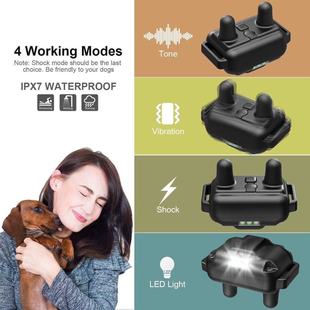 Heaflex 3 Dogs Training Collar Remote E-Shock Safe Training Modes 3-Dog Collar