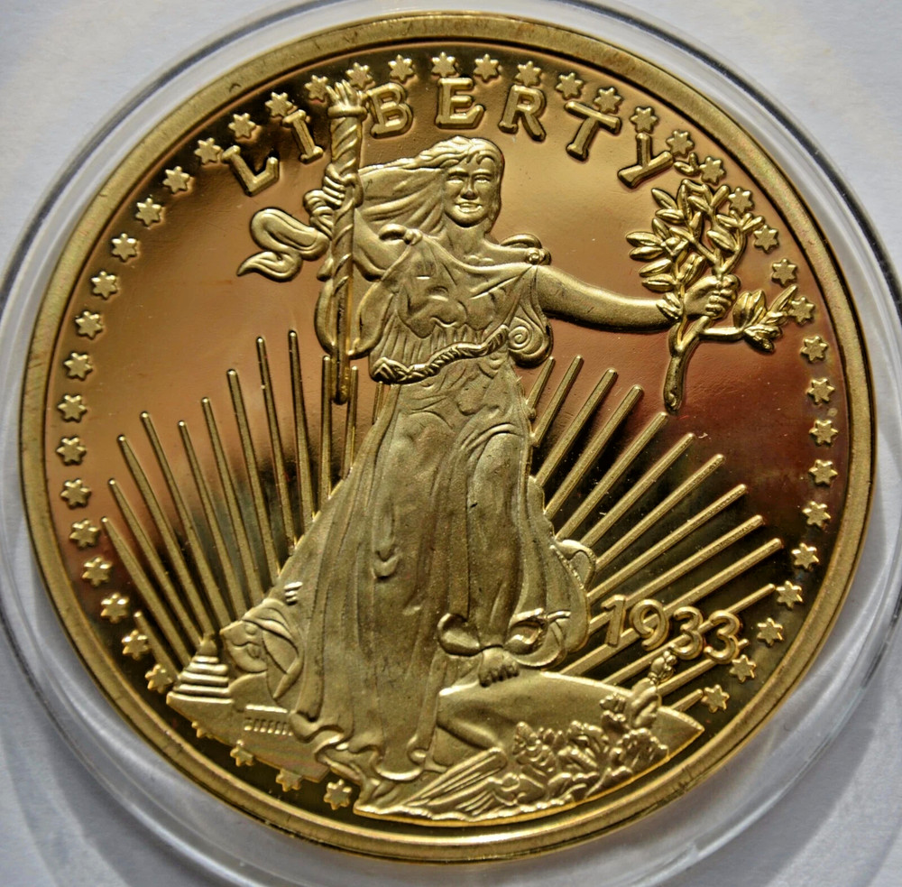 Walking Liberty Eagle 1933, German Mint Restrike in copper 2002 COA