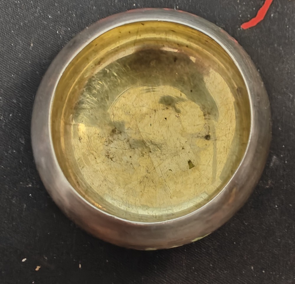 russian silver 84 enamel salt