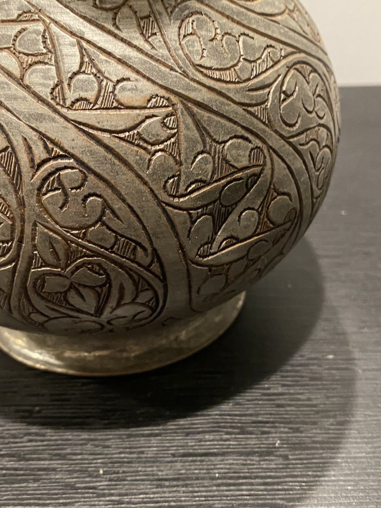 Antique Hand Crafted Etched Copper Tone Middle Eastern Pitcher