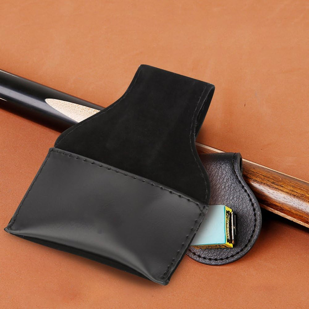 Pool Cue Chalk Holder PU Leather Clip