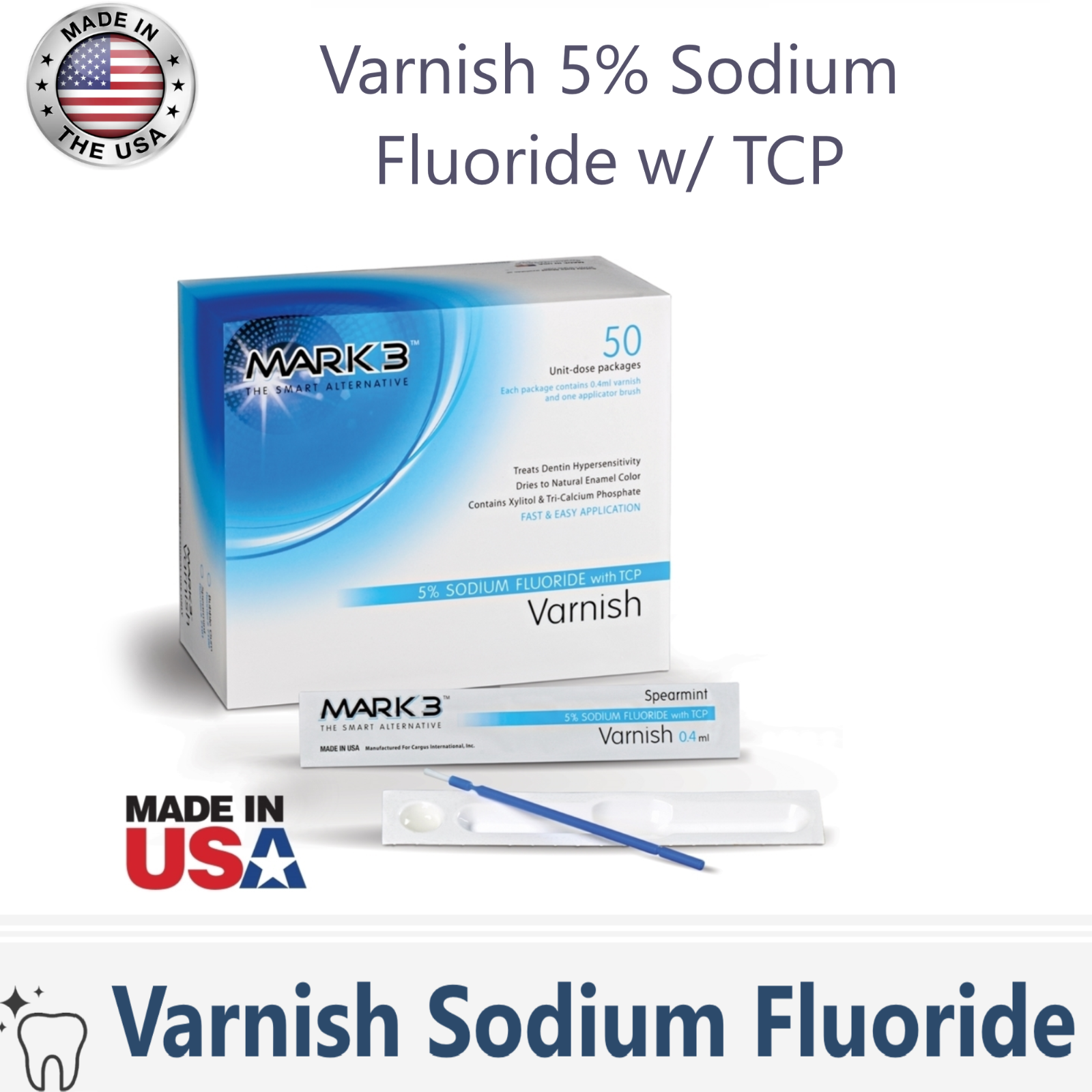 Duraflor Type Varnish 5% Sodium Fluoride with TCP Unidose 50/box, Made in USA
