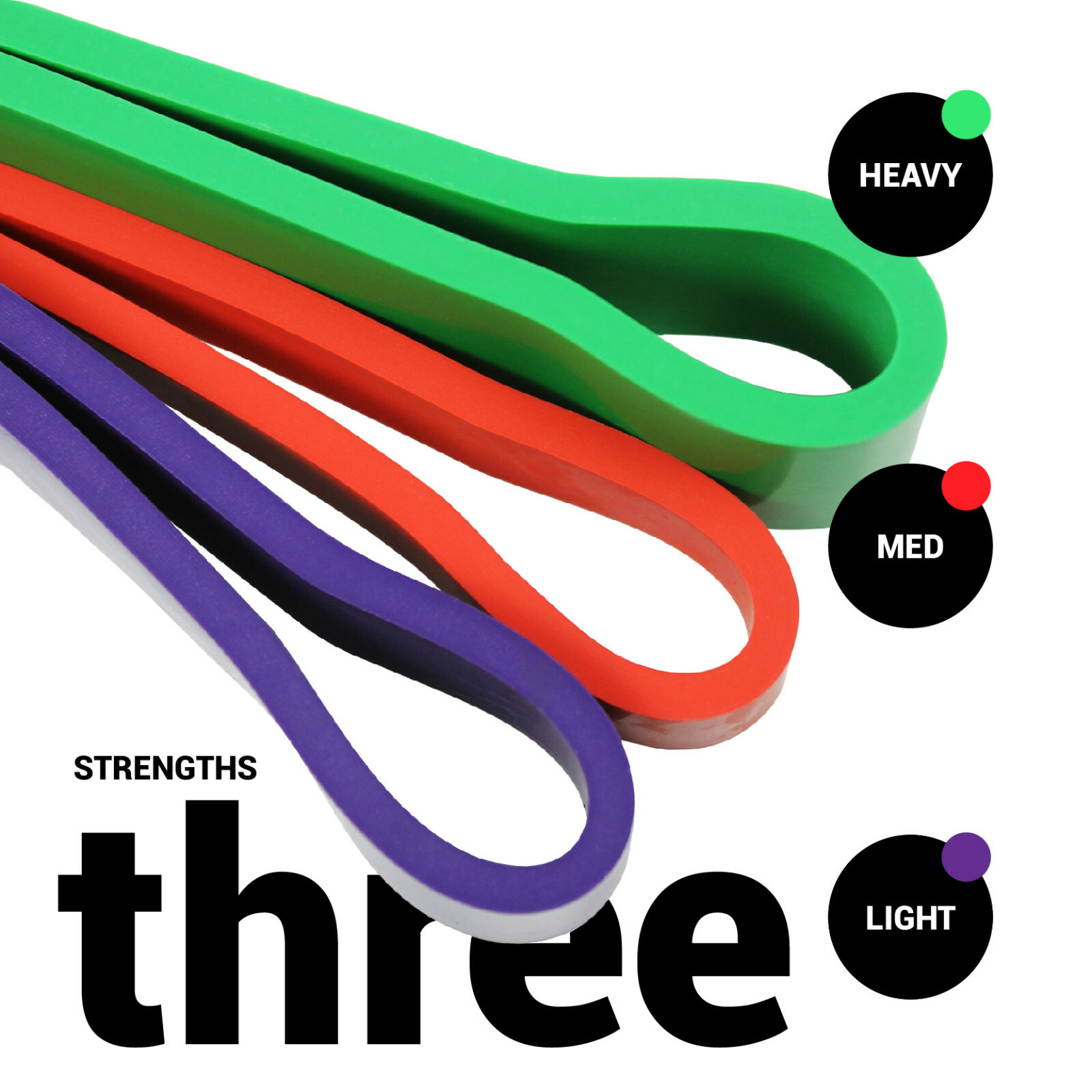 Set of 3 Heavy Duty Resistance Band Loop Exercise Yoga Workout Power Gym Fitness