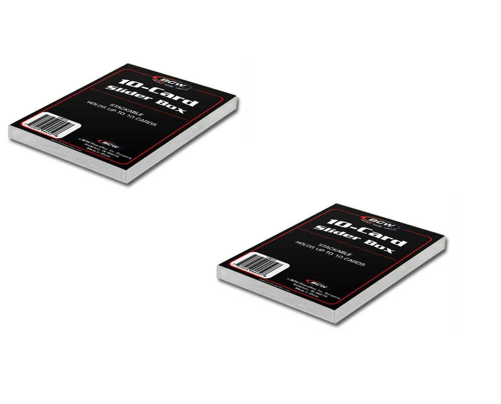 (2 Boxes) BCW 2 Piece Plastic Card Storage Box (10 Ct Size) Slider Box