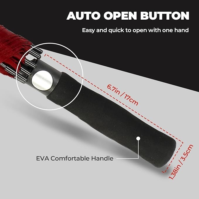 Automatic Open Golf Umbrella, 54/62/68/72 inch Extra Large Oversize Double Ca...