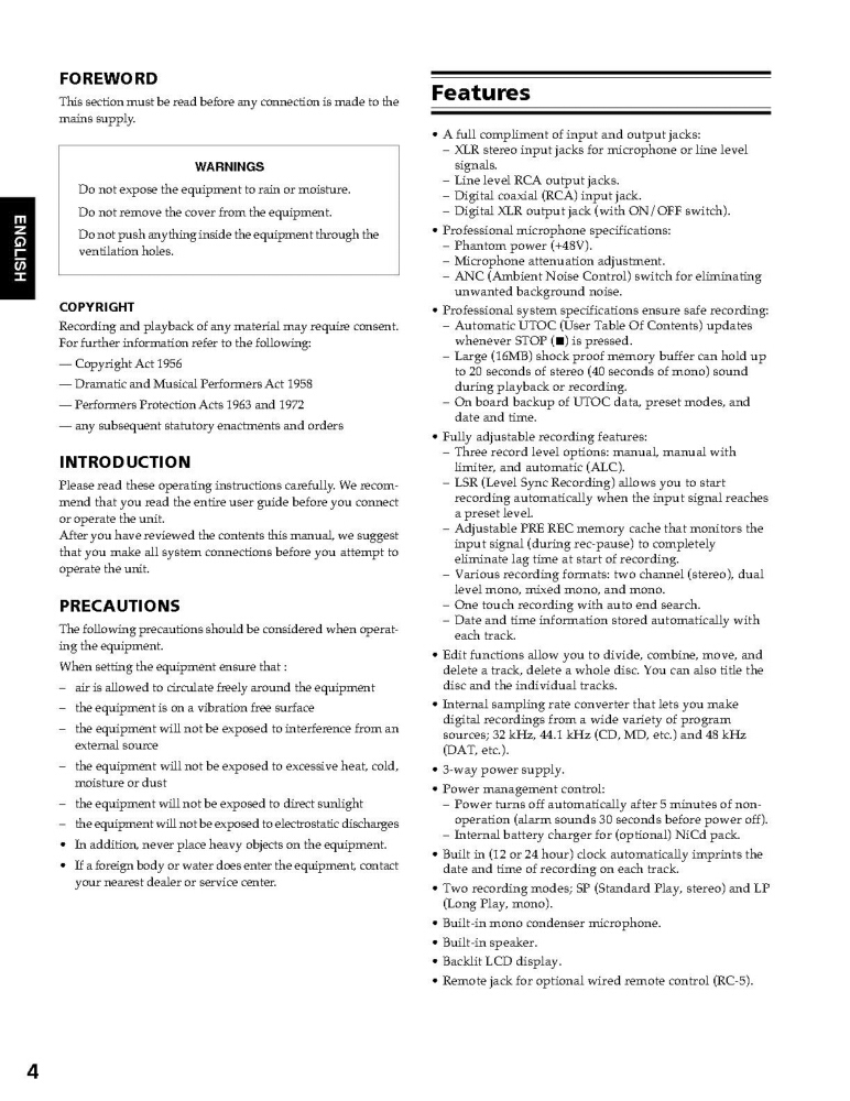 Marantz PMD650 Amplifier Owners Manual