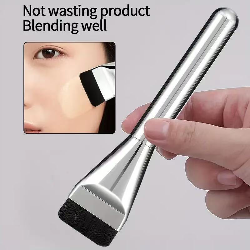Flat Foundation Brush Set - Ultra Thin Blade for Liquid Makeup Blending