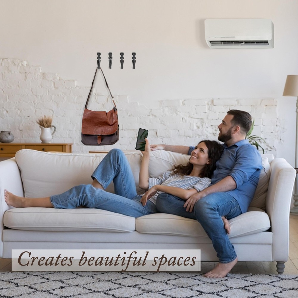 Cast Iron Wall Hooks (10 Pack) Handmade Blacksmith - Wall Mounted J Hooks - F...