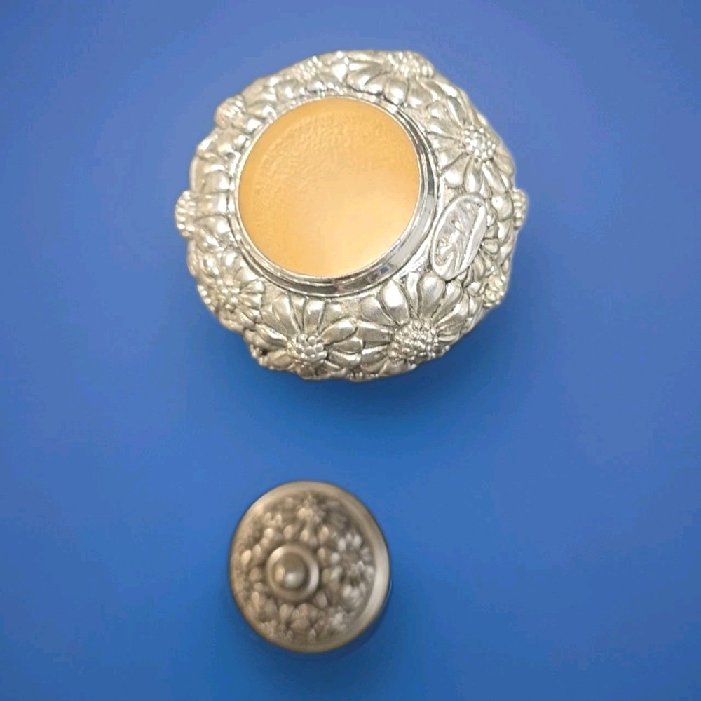 Antique Silver Tea Caddy/ Pill Canister.Has A Gold tone On Inside