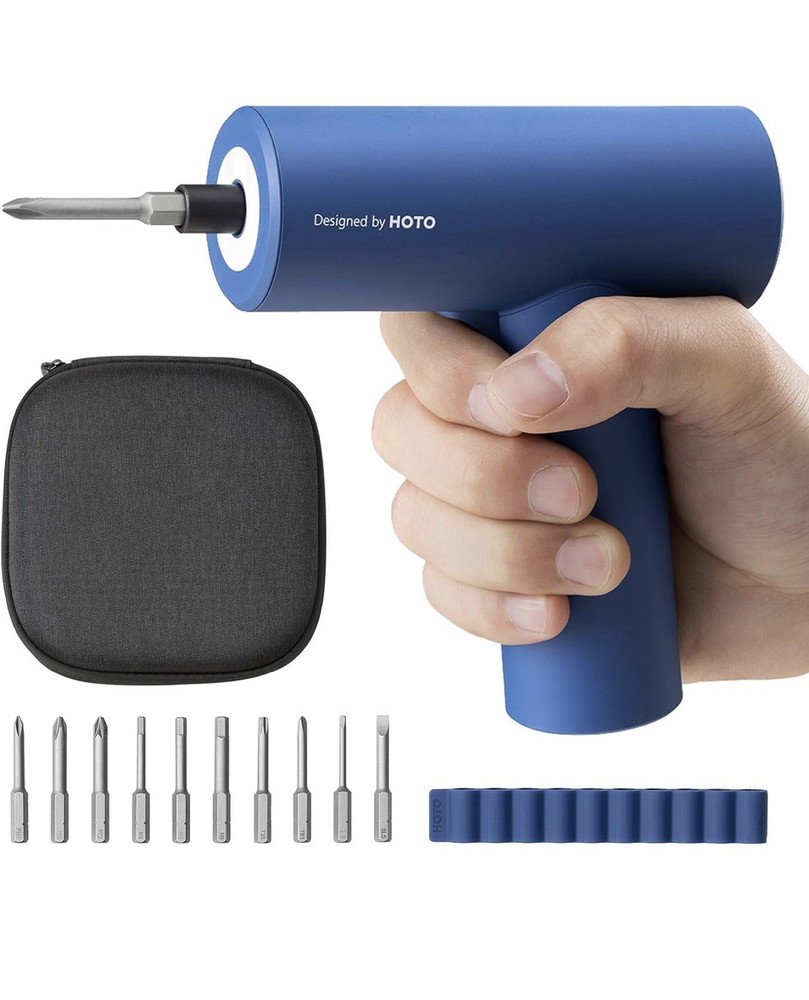 HOTO Cordless Screwdriver Set with Storage Bag