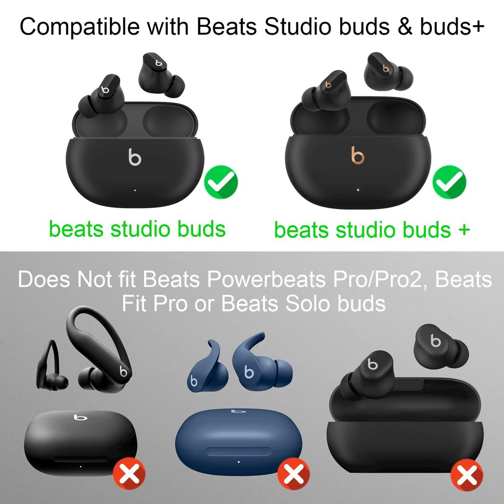 Ear Hooks Compatible for Beats Studio Buds/Buds +, white