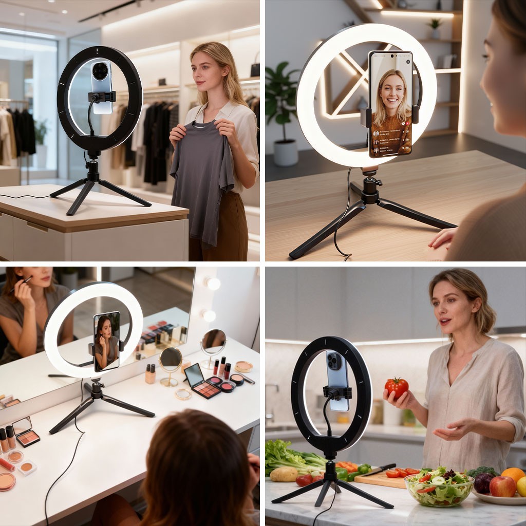 10-inch Ring Light LED Fill Light with Three Color temperatures for Live Video