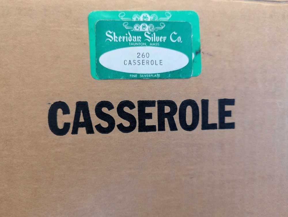 Sheridan Silverplate 1.5 Qt Round Covered Casserole & Glass Liner #260 NIB