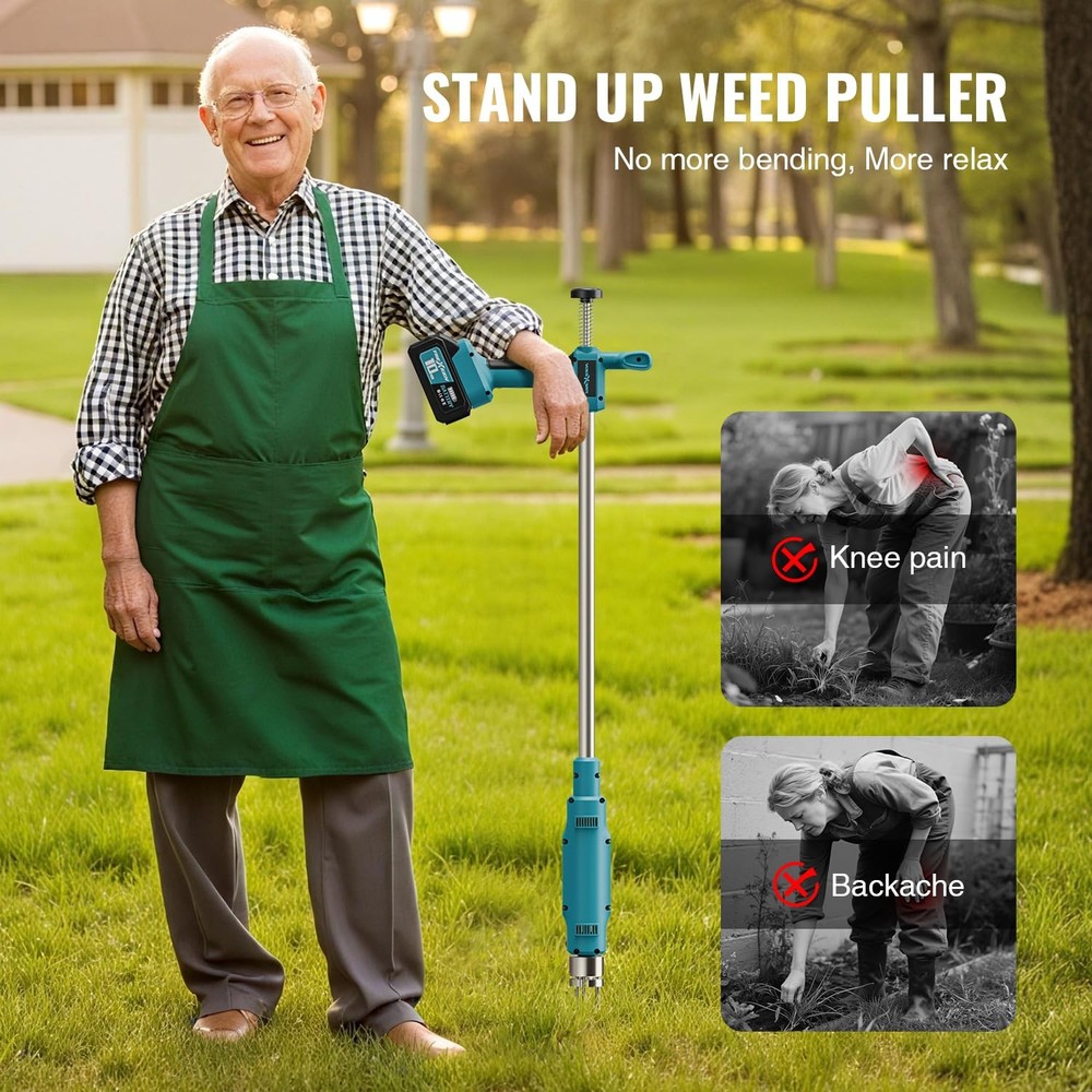 Weed Puller Tool,Electric Stand Up Weed Puller Tool, 21V Battery Powered w/ 2...