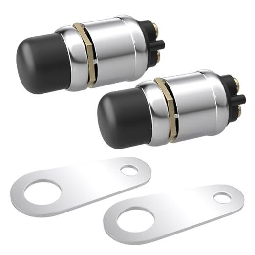 2 PCS Push Button Starter Switch 12V 50A, Waterproof Momentary Start black-2