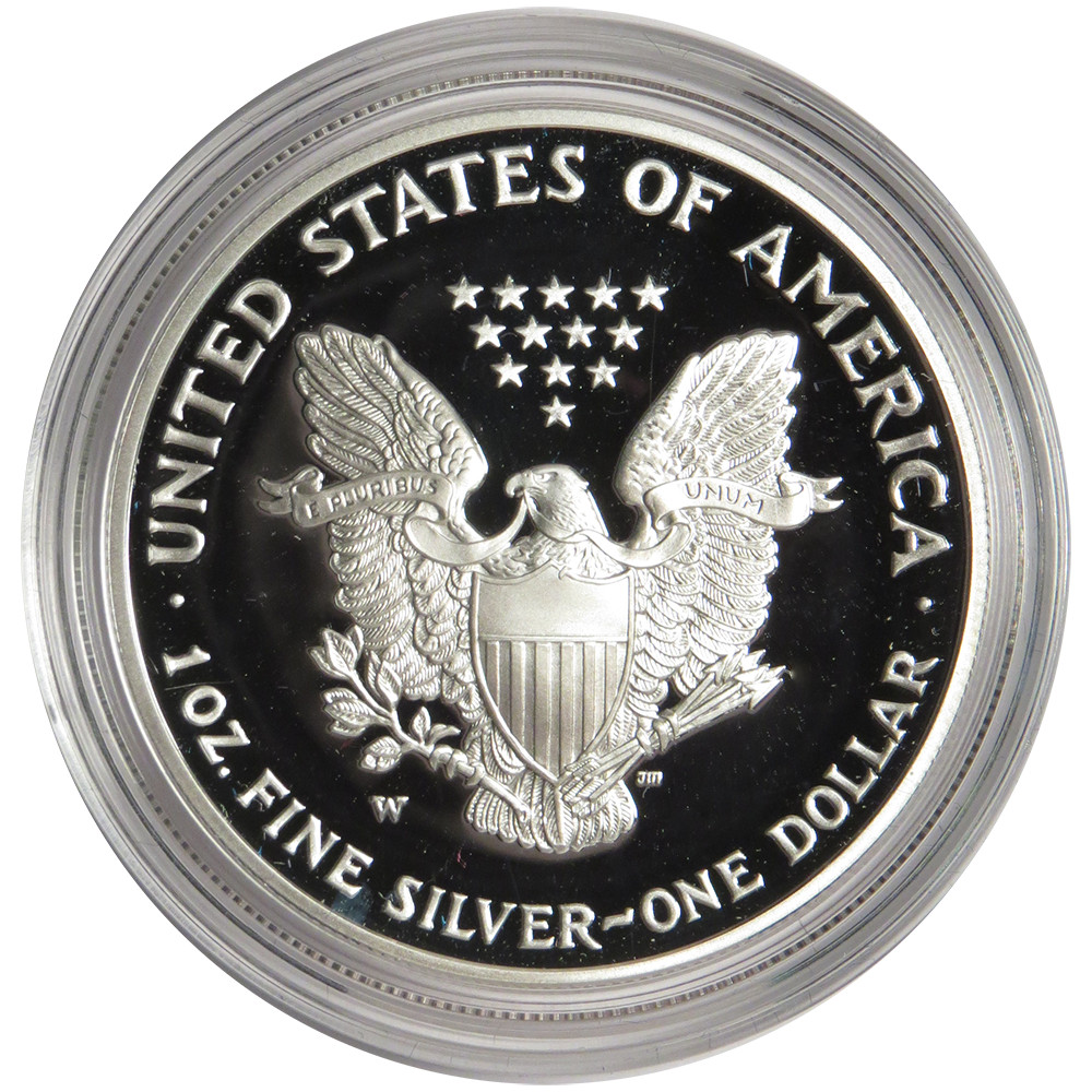 2003-W Proof $1 American Silver Eagle Box, OGP & COA