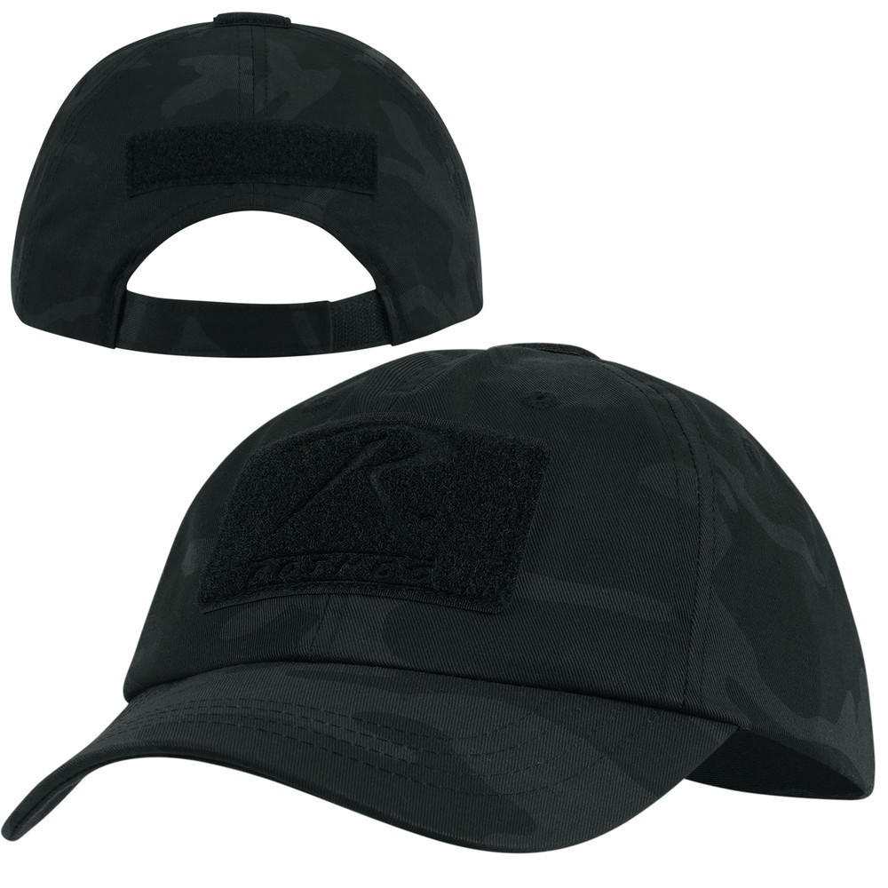 Midnight Black Camo Tactical Operator Adjustable Cap Hat