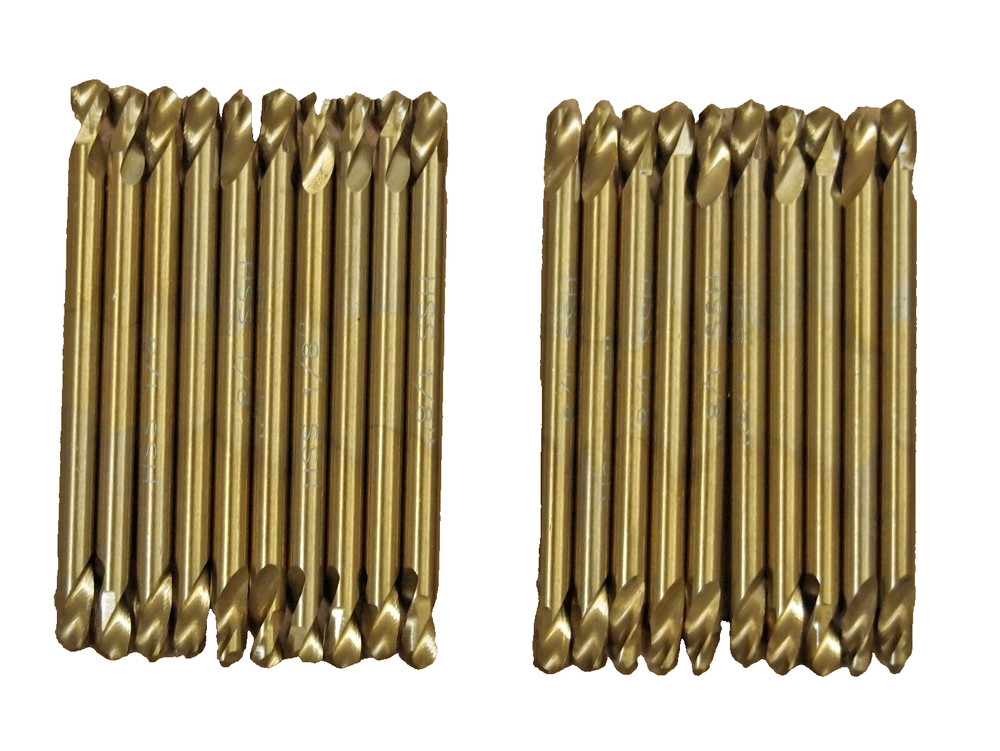 20PC 1/8" TITANIUM DOUBLE END DRILL BITS FULL GROUNDED 500555A
