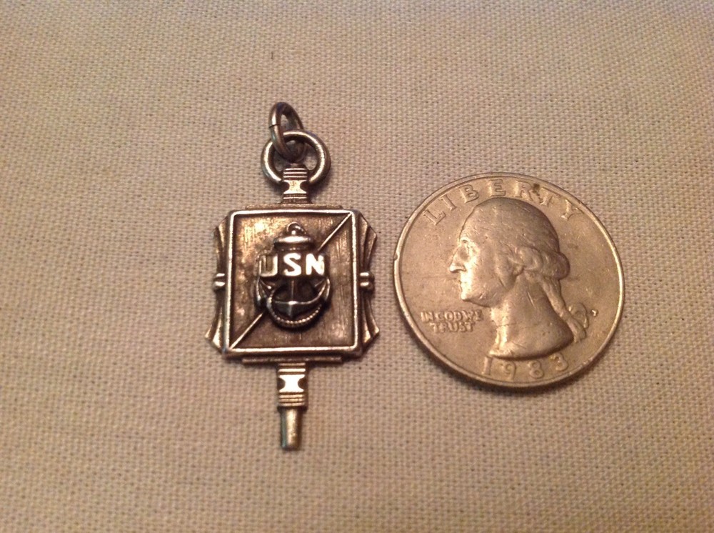U.S.N. Vintage Sterling Silver Medallion Charm
