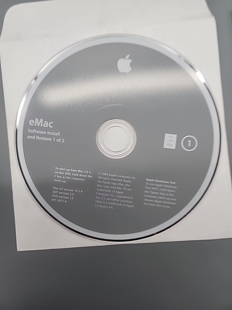 Apple eMac User Guide Software 2004 Install and Restore OS X 10.3.4