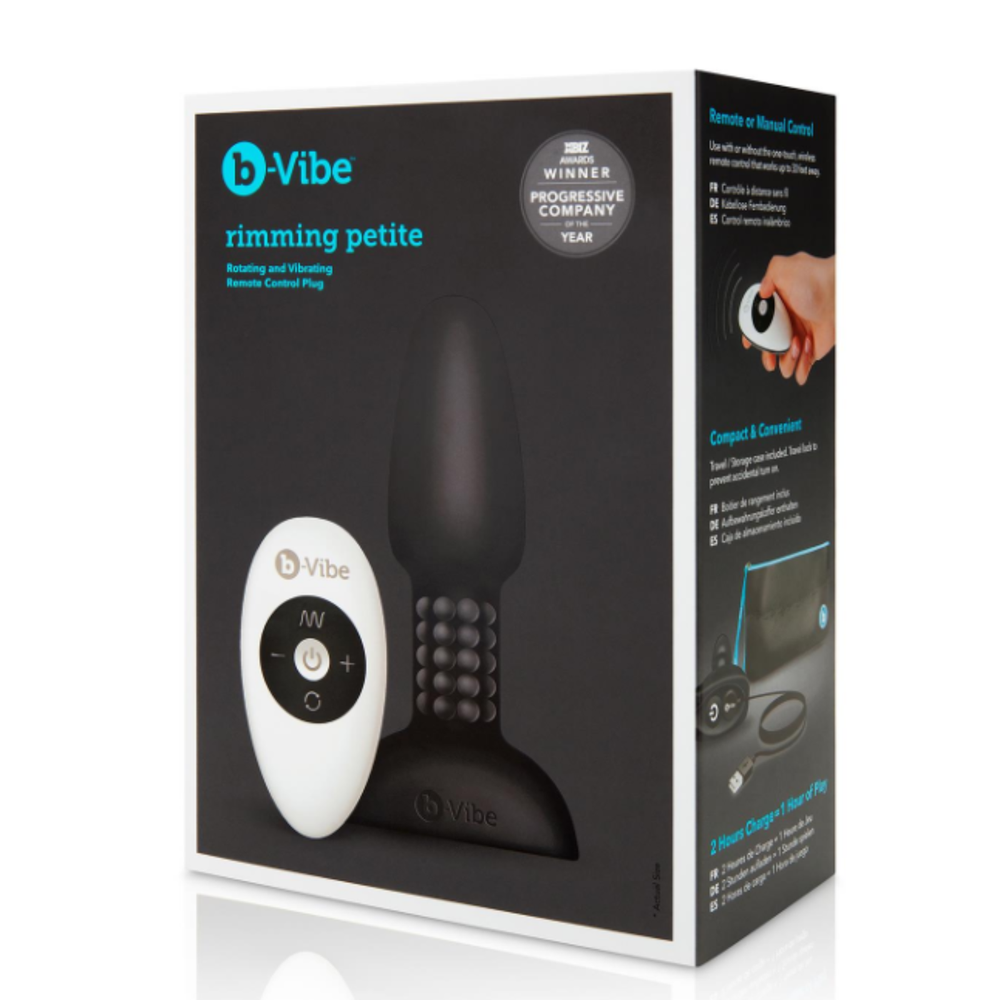 b Vibe Remote Control Rimming Plug Petite Small Vibrating Butt Plug- Black