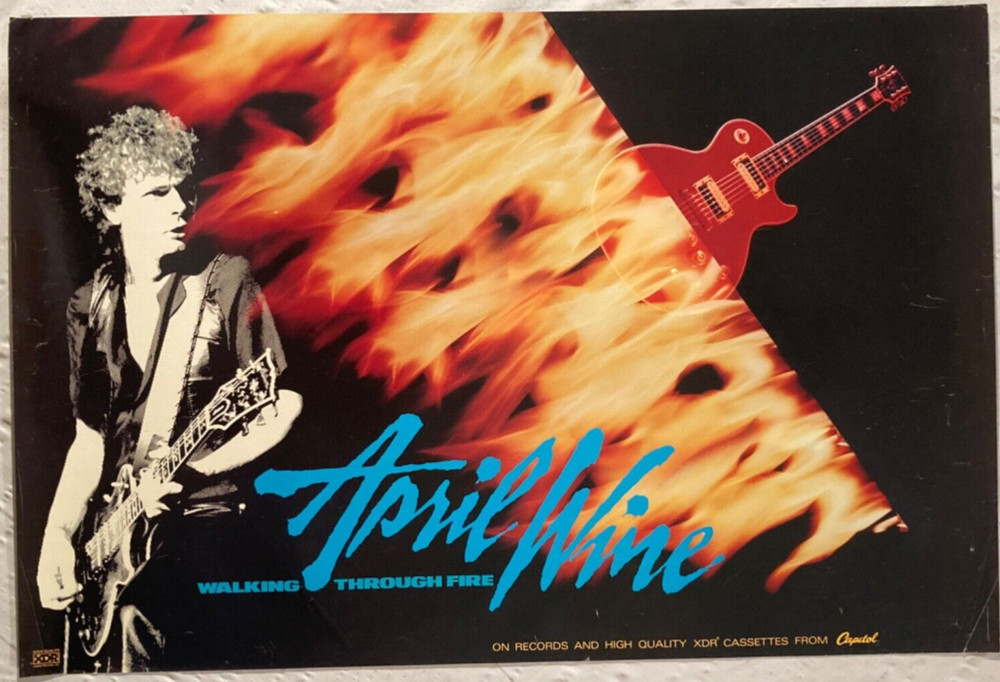April Wine 1985 Promo Poster Walking Through Fire Capitol Records