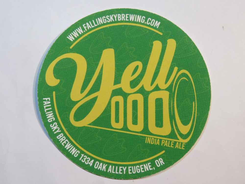 BEER Brewery STICKER ~ FALLING SKY Brewing Co YellO IPA - Eugene, OREGON