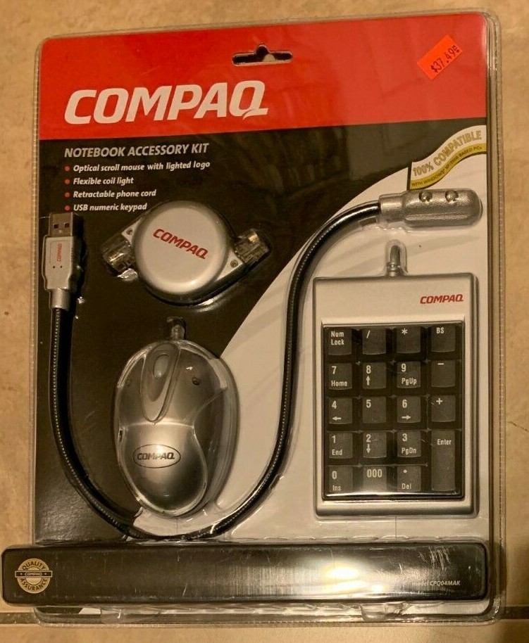 Compaq Notebook Accessory Kit CPQ04MAK NEW Mouse Coil Light Numeric Keypad