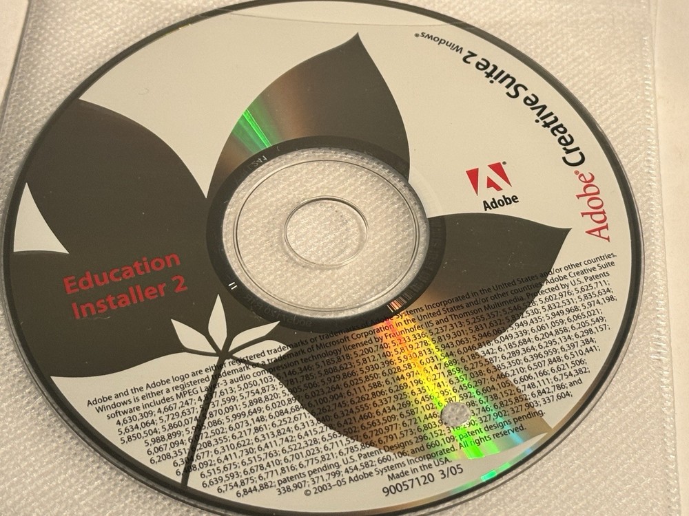 ADOBE CREATIVE SUITE 2 FOR WINDOWS 6 Disc Set-2005 -Disks in Excellent Condition