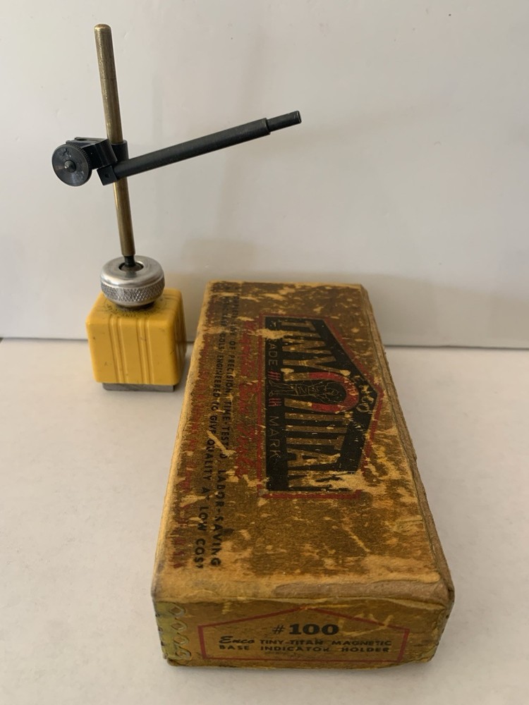 Enco Tiny Titan Base Indicator Mini Magnetic Base With Indicator Arm USA.