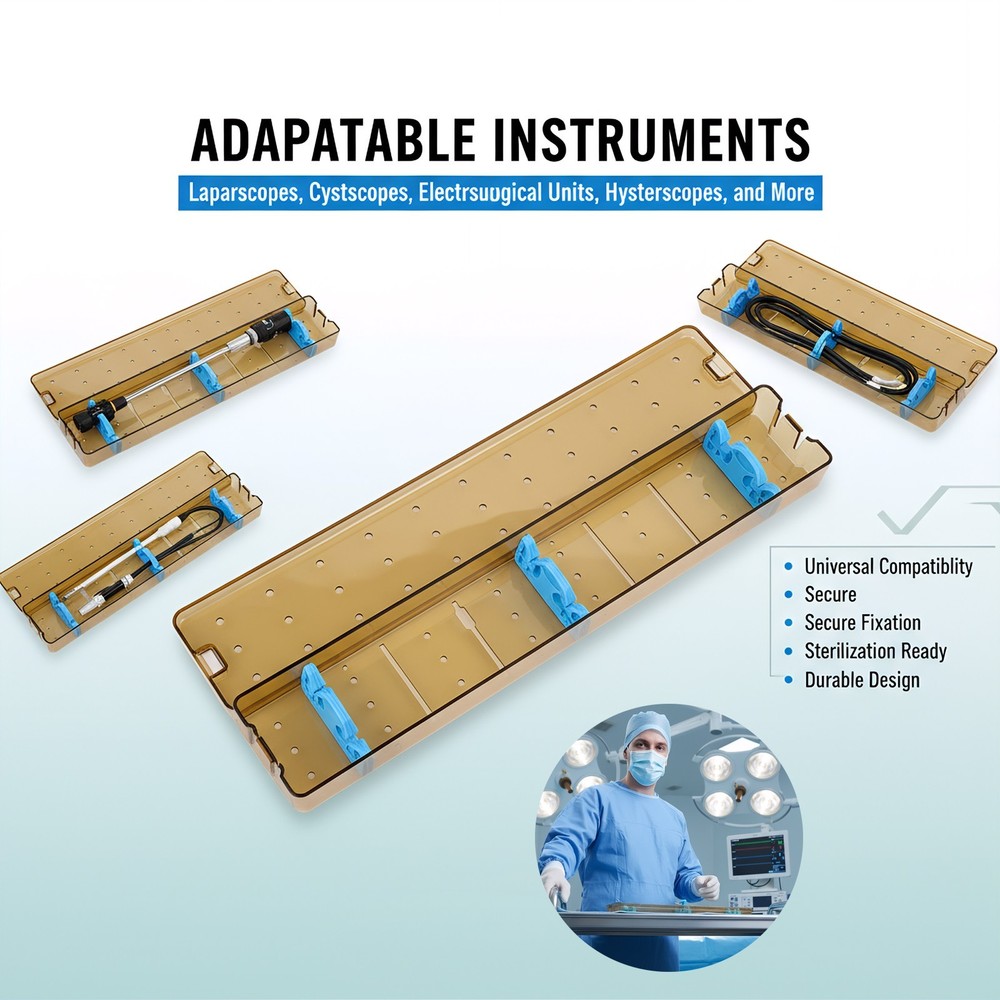 PPSU Autoclavable Endoscope Sterilization Case for Laparoscope Cystoscopy M Size