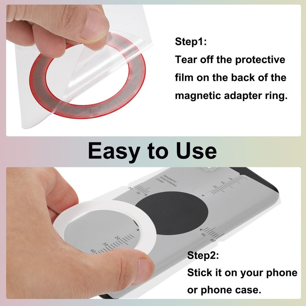 Magnetic Adapter Ring, 3Pcs ABS Magnetic Sticker Ring, White
