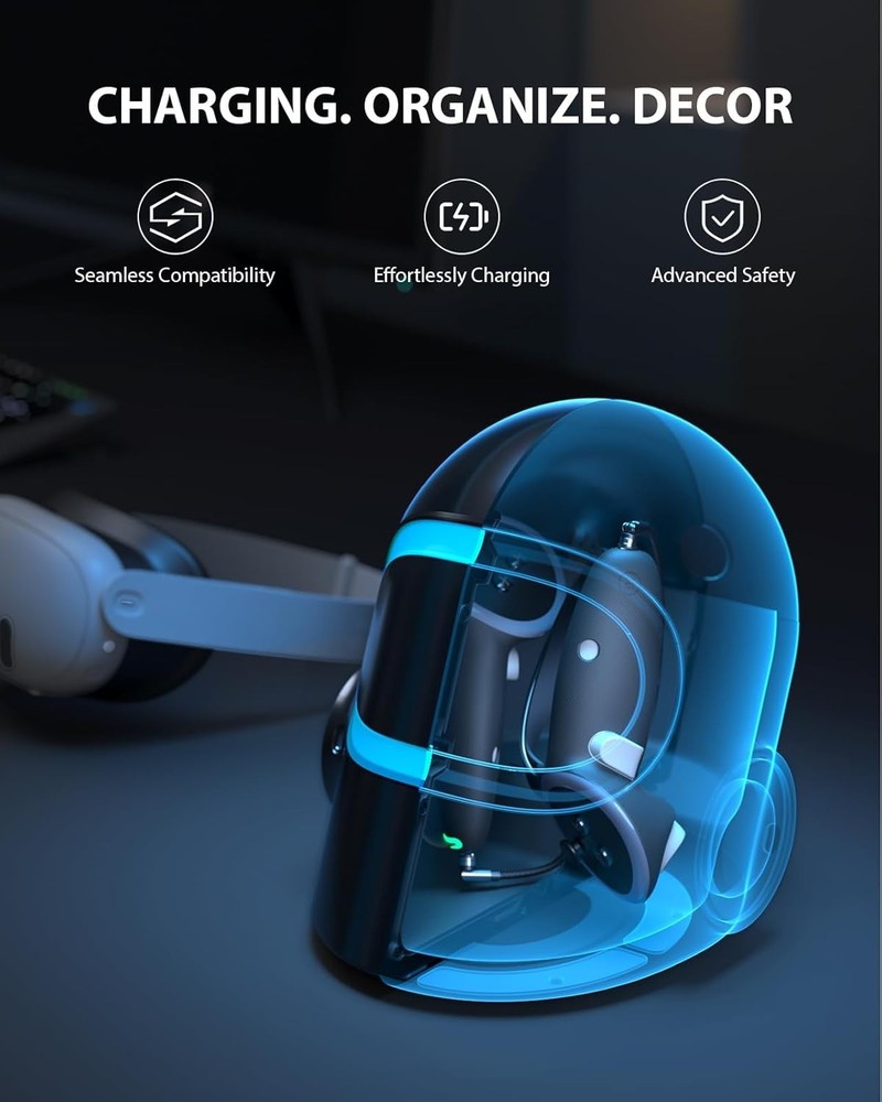 Comfortable VR Controller Grips & Charging Solution for Meta Quest 3S/Quest 3