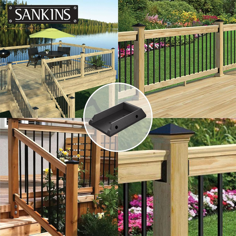 10Pcs Deck Railing Bracket Connectors for 2X4, Durable PP Plastic Deck Railing B