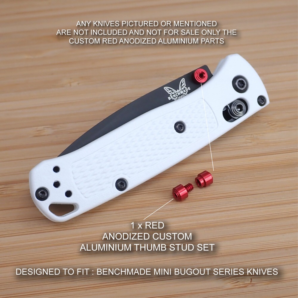Benchmade 533BK-1 Mini BUGOUT Custom Designed Thumb Stud Set - Anodized RED