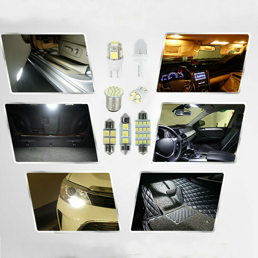 28Pcs White Car Interior LED Light Accessories For Dome Map License Plate Bulbs