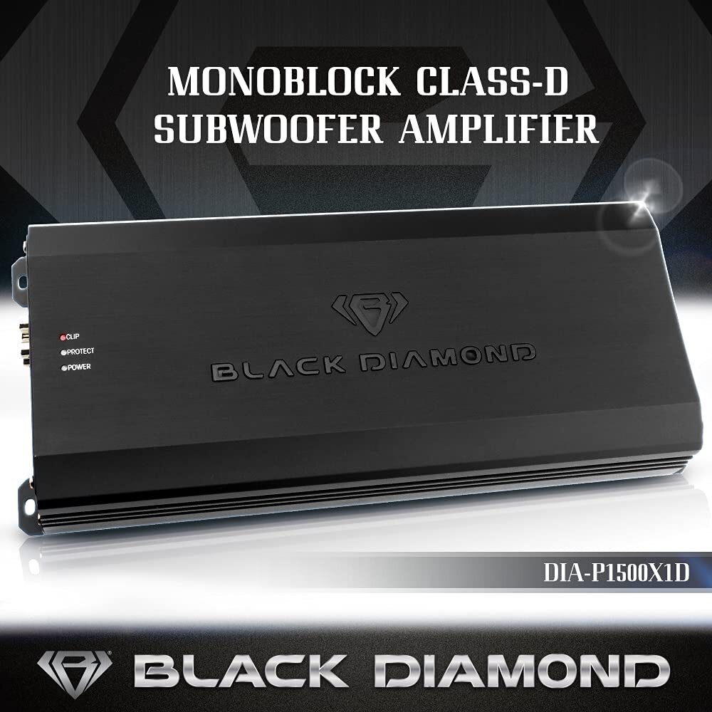 Black Diamond Amplifier Class D 1 Channel Monoblock Amp 1500W RMS - DIA-P1500x1D