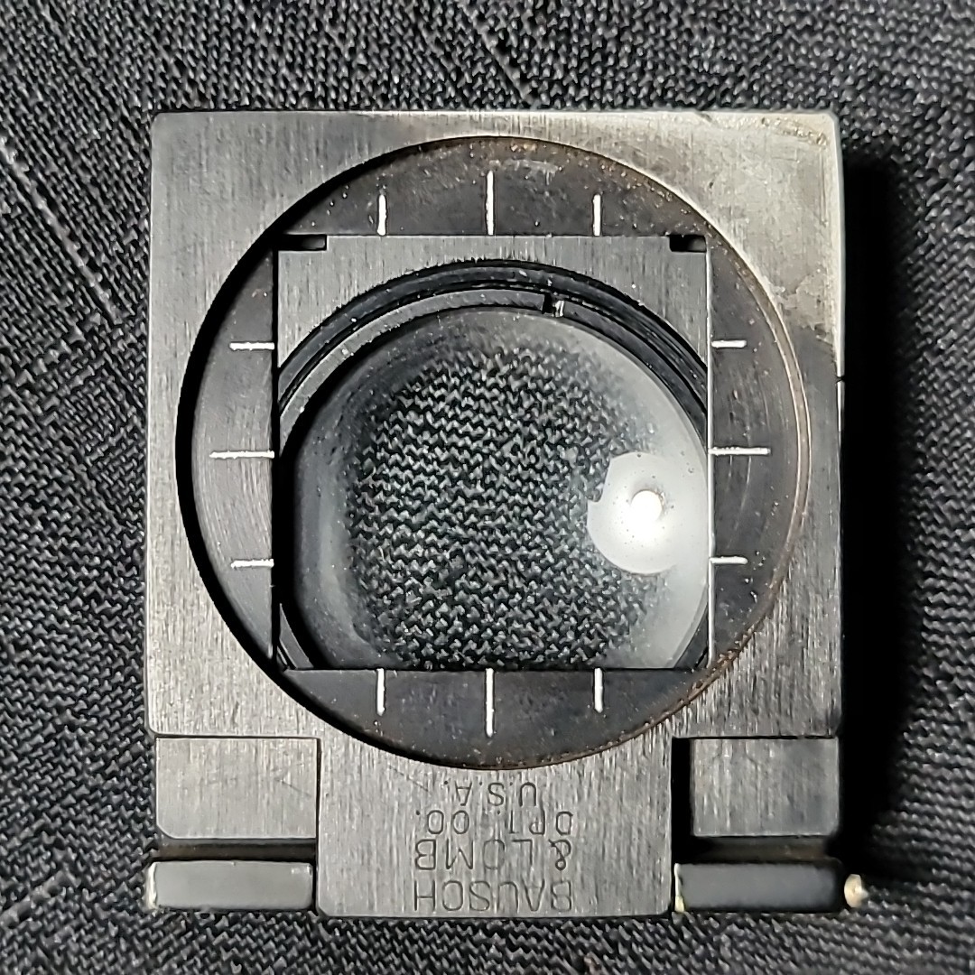 Vintage Bausch & Lomb Folding Magnifying Glass Loupe Linen Tester