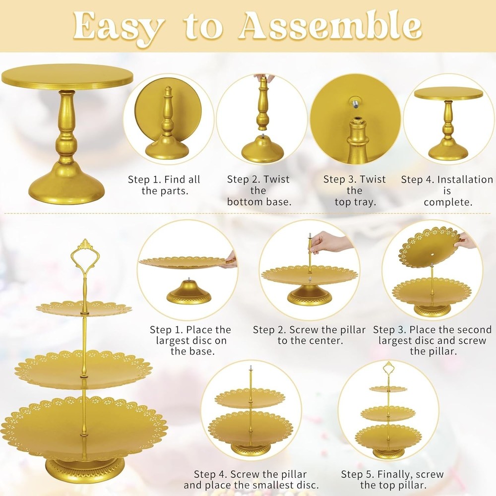 Versatile Party Display Stands - 8 Pcs
