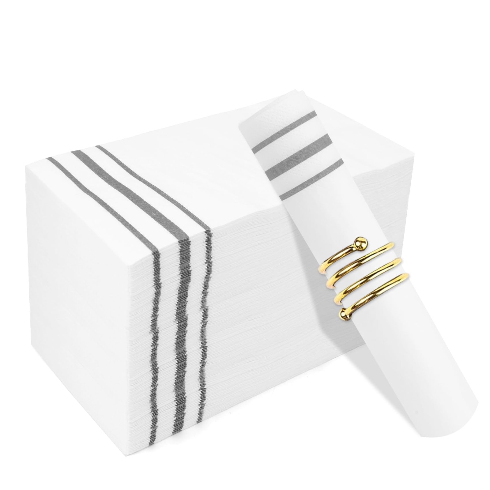 Silver Guest Towel Napkins - Disposable Hand Towels for Bathroom, Kitchen, & .