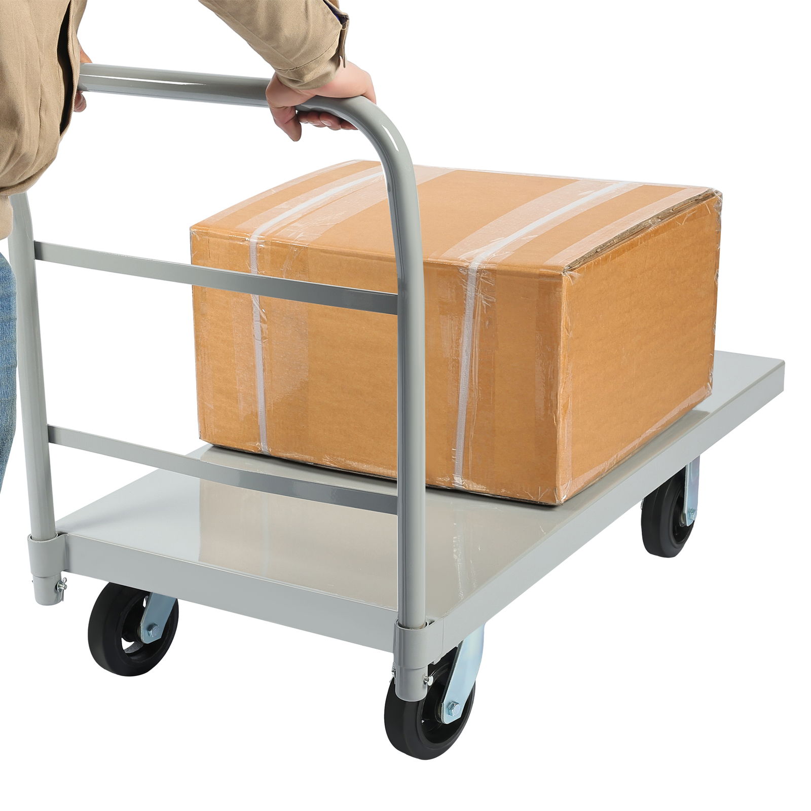 2000lb Steel Heavy Duty Platform Truck Push Dolly Flat Dolly Cart w/ Casters New