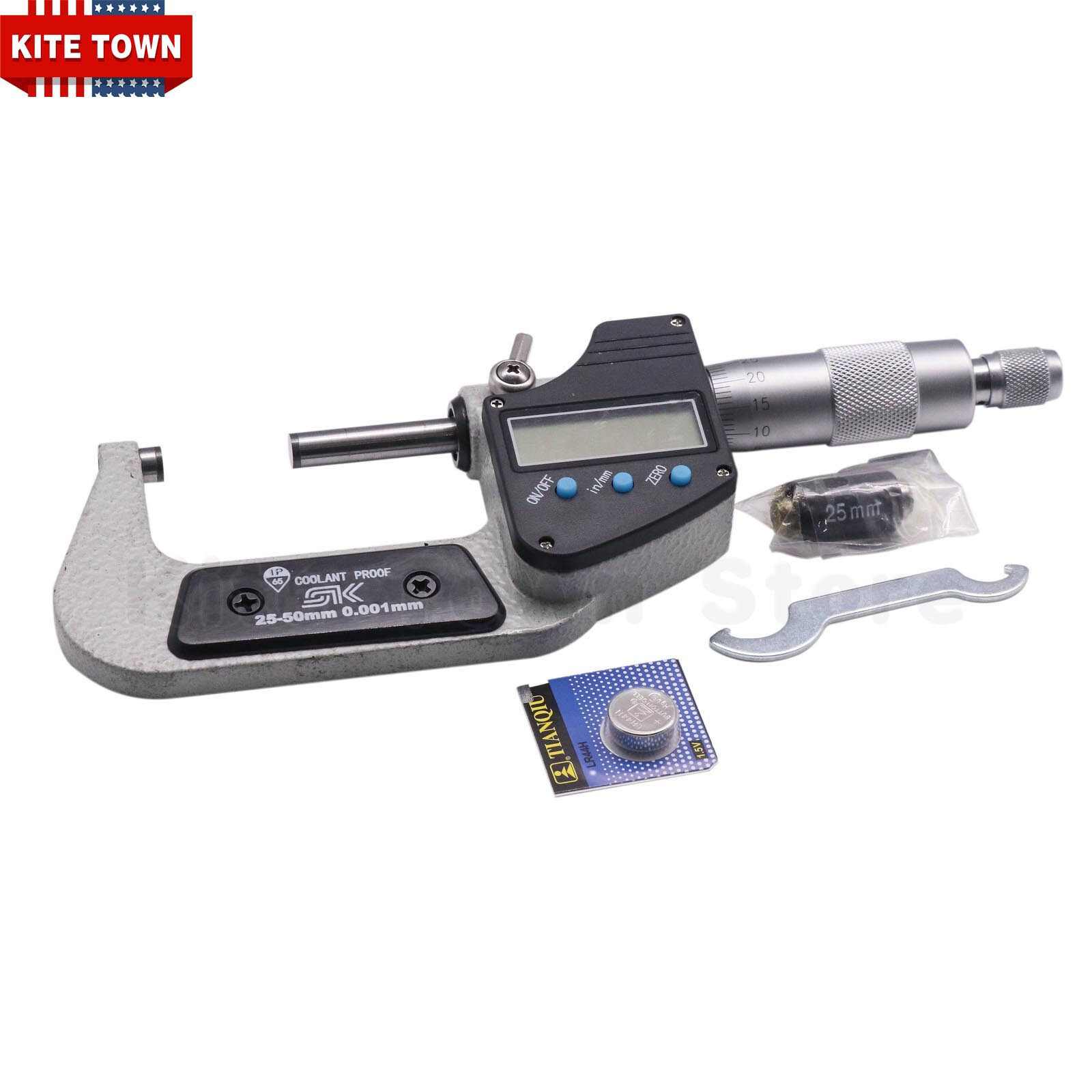 1"-2"/25-50mm 0.00005"/0.001mm Digital Electronic Outside Micrometer IP65