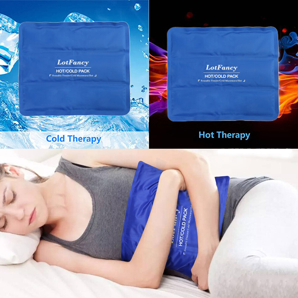 2PCS Large Gel Ice Pack Hot Cold Therapy Reusable for Back Leg Pain Relief Gift