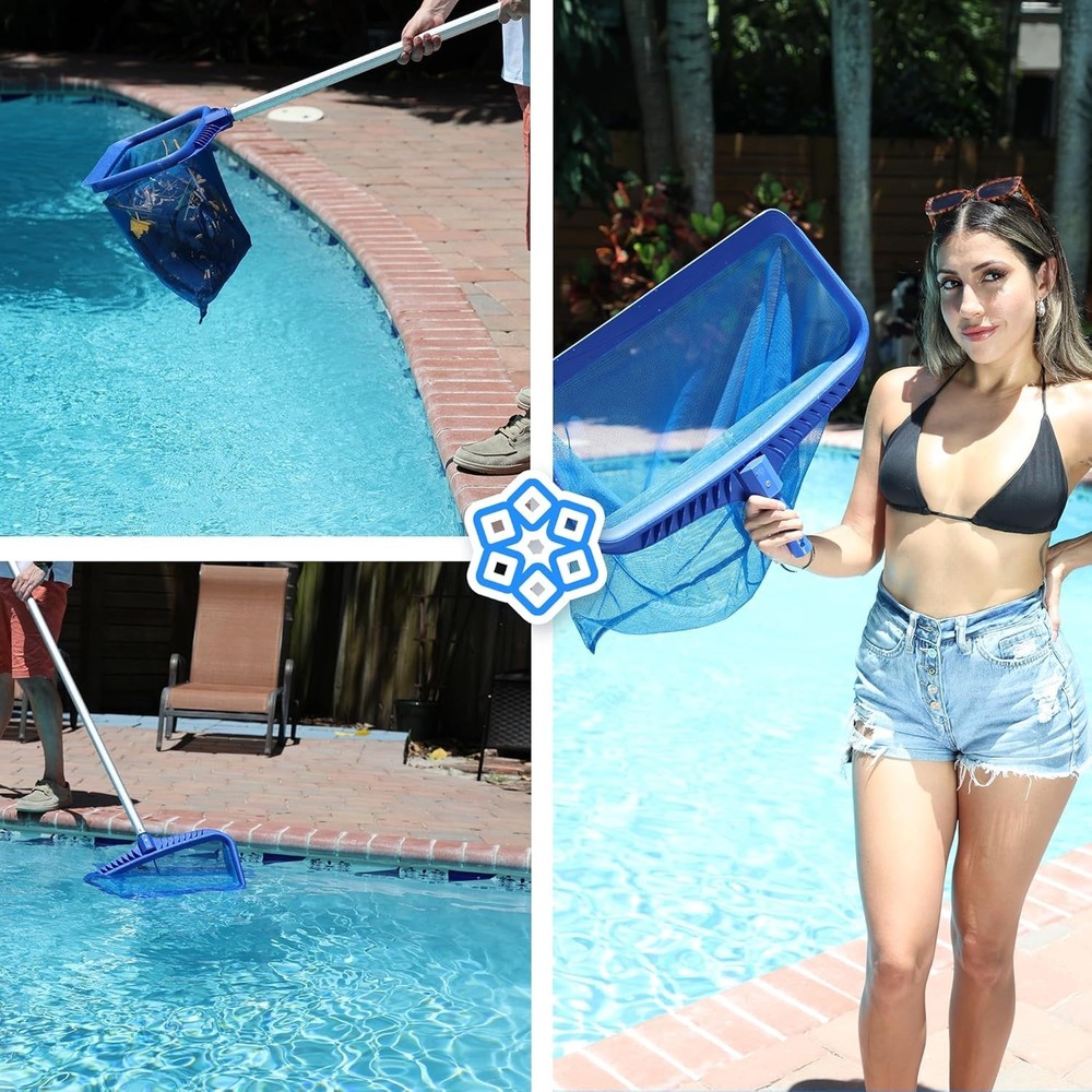 Durable Pool Skimmer Net for Easy Leaf Cleaning