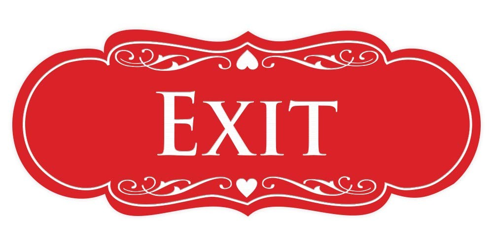 Designer EXIT Sign -Red - Medium (1 Pack)