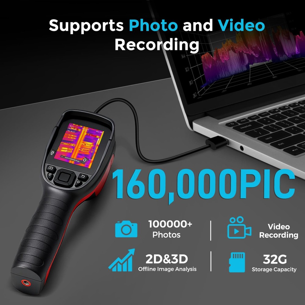 Handheld Thermal Imaging Camera with 2MP Visual Camera, 512x384 Super Resolut...