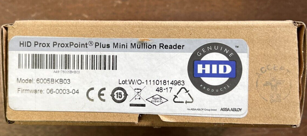 HID 6005BKB03 ProxPoint Plus Proximity Reader with Wiegand Output, Pigtail