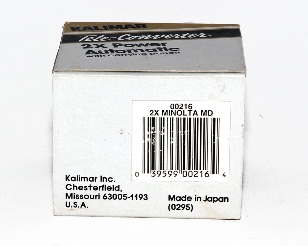 Minolta Mount 2X Power Automatic Teleconverter by Kalimar. NEW.