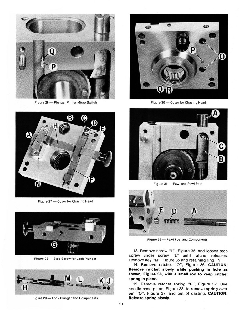 Hardinge Threading Unit on HC Super Precision Chuck Machine Maint Manual #1416