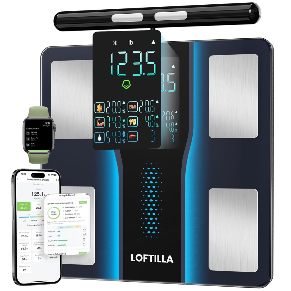 LOFTILLA Smart Scale for Body Weight, 8Electrode Bluetooth Bathroom Scale wit...